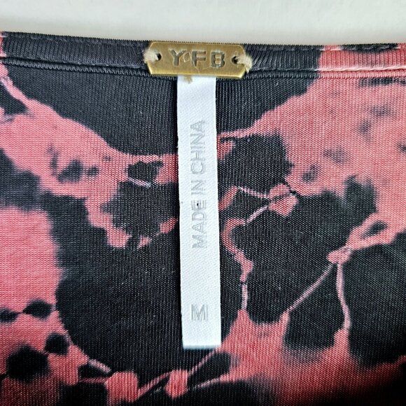 Young Fabulous & Broke Yarro Dress Tie Dye VEGAN Silk Waterfall Cinched Waist, M - Picture 8 of 9